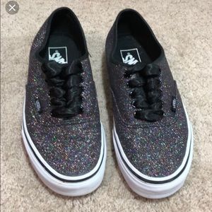 black rainbow glitter vans